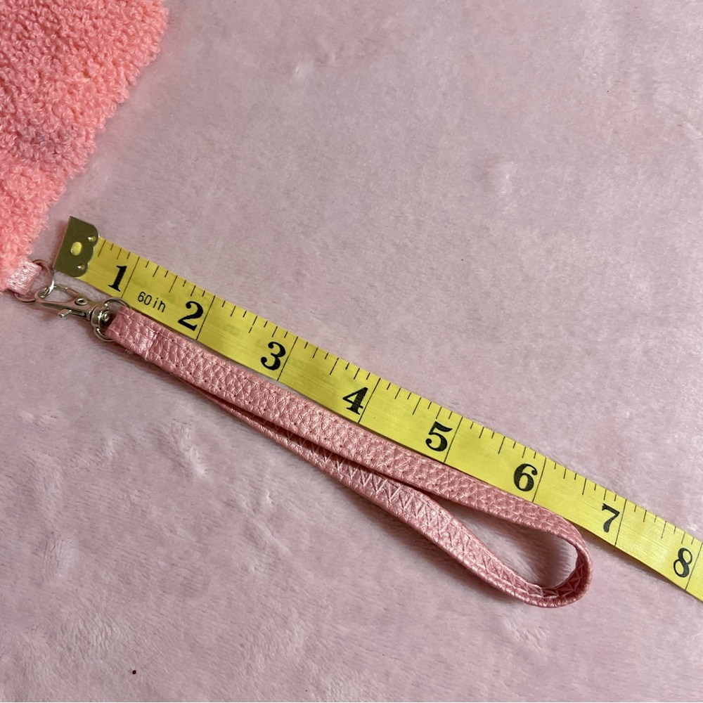 Pink Fuzzy Large Daisy Wristlet Bag - Picture 10 of 10